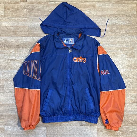 Vintage 90s Rare Cleveland Cavaliers Starter Windbreaker Jacket Cavs Medium - Picture 1 of 16